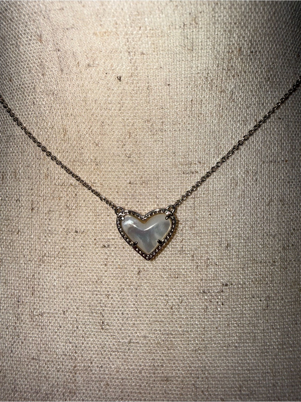 Kendra Scott Mother-of-Pearl Heart Pendant Necklace - Silver